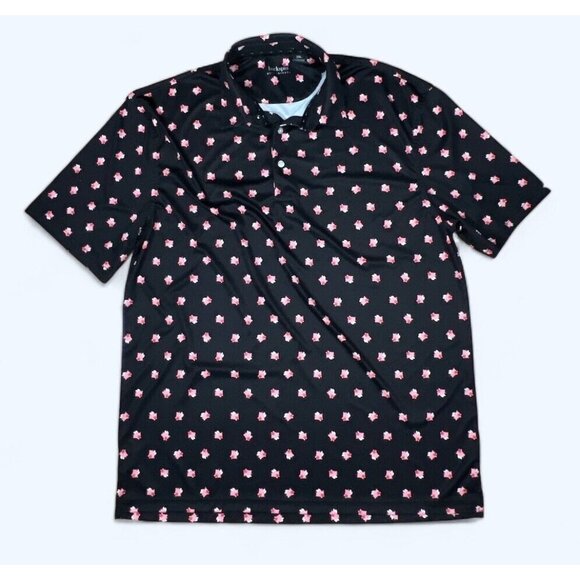 Backspin Golf Threads Flying Pigs Black MASTERS Polo style Golf Shirt 2X - Picture 1 of 5